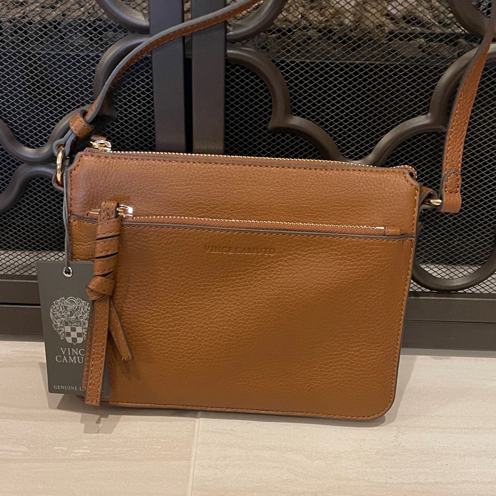 Vince Camuto Tan Leather Crossbody Bag